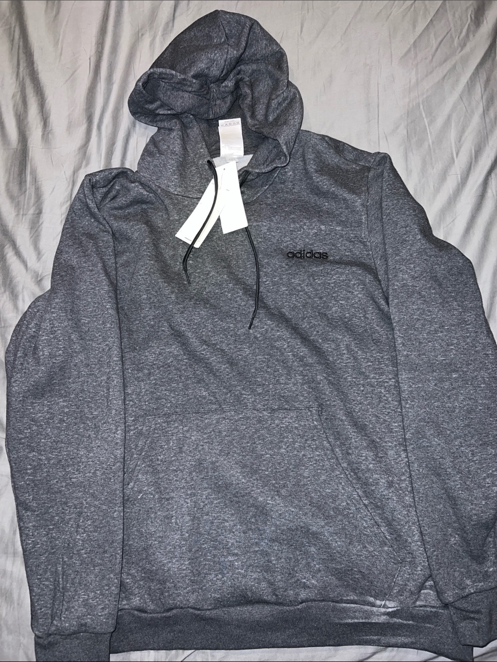 adidas Heather Charcoal Gray Pullover Hoodie